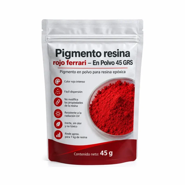 Pigmento resina rojo ferrari - En Polvo 45 GRS