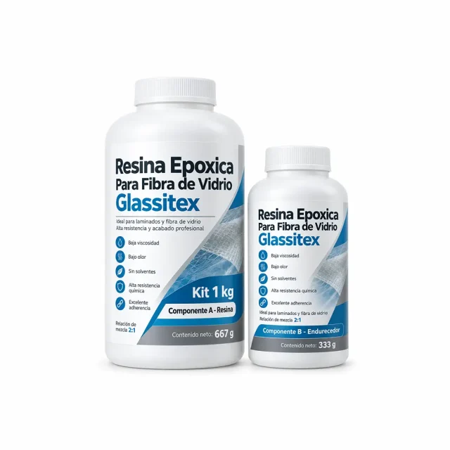 Resina Epoxica Para Fibra de Vidrio Glassitex 1 kg