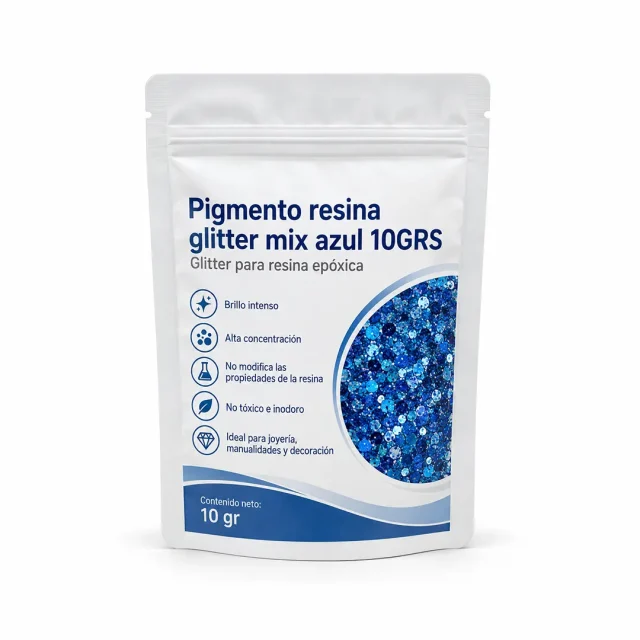 Pigmento resina glitter mix azul 10GRS