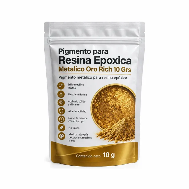 Pigmento resina metálico oro rich en polvo 10grs